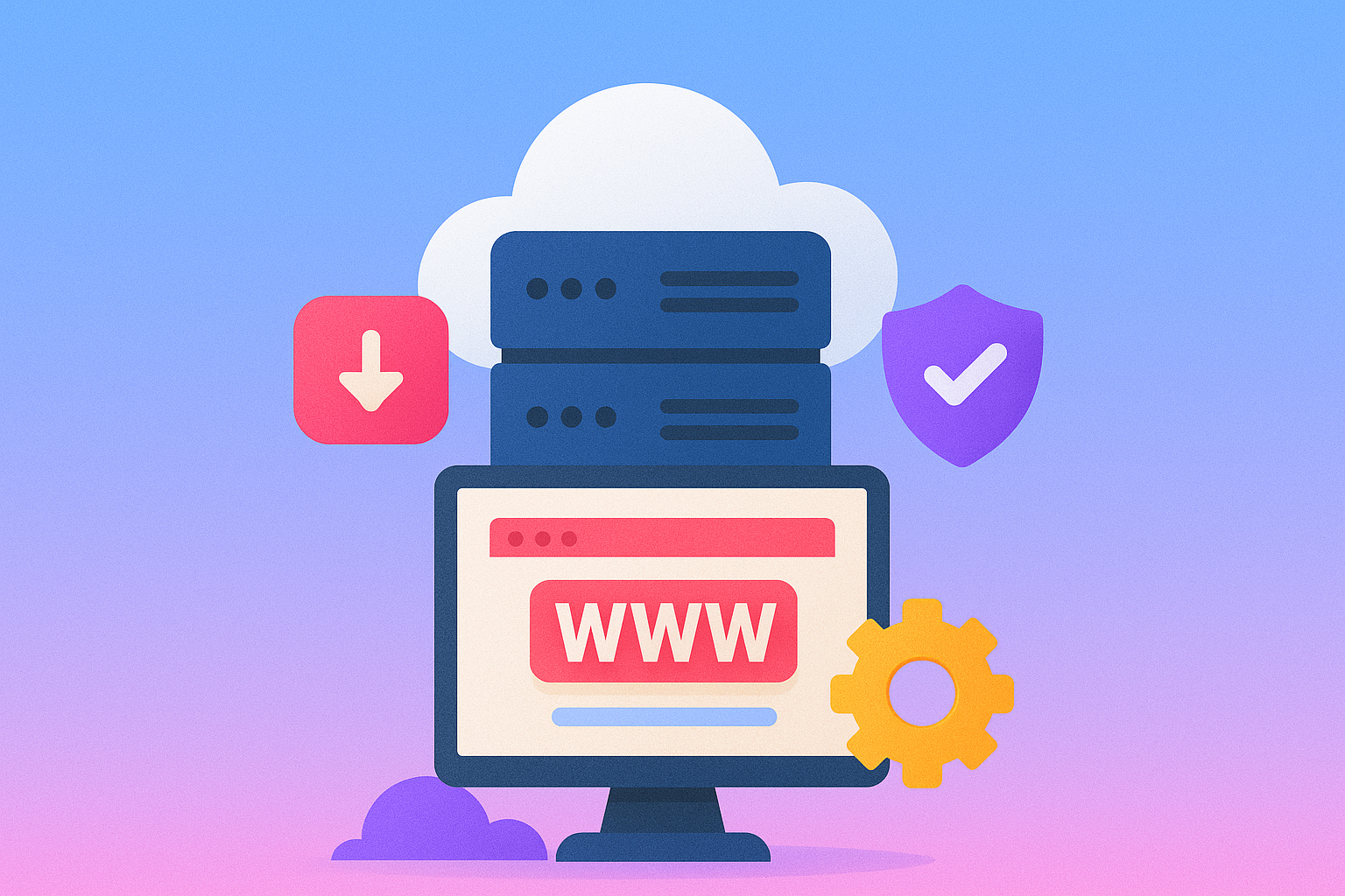 Secure data center and hosting infrastructure showing scalable cloud and dedicated server solutions